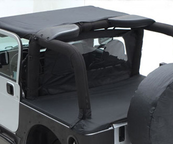 Tonneau Cover For OEM Soft Top w/Channel Mount 87-91 Wrangler YJ Gray Denim Smittybilt