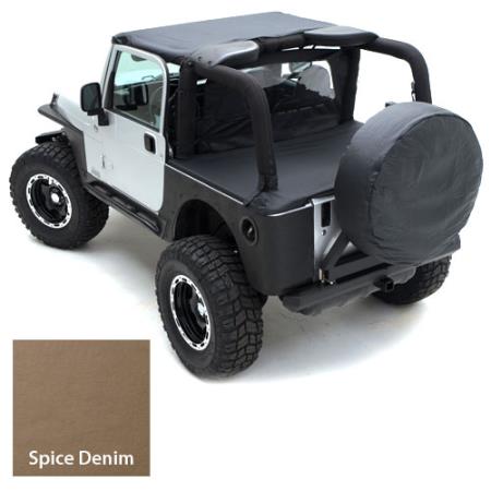 Tonneau Cover For OEM Soft Top W/Channel Mount 92-95 Wrangler YJ Denim Spice Smittybilt