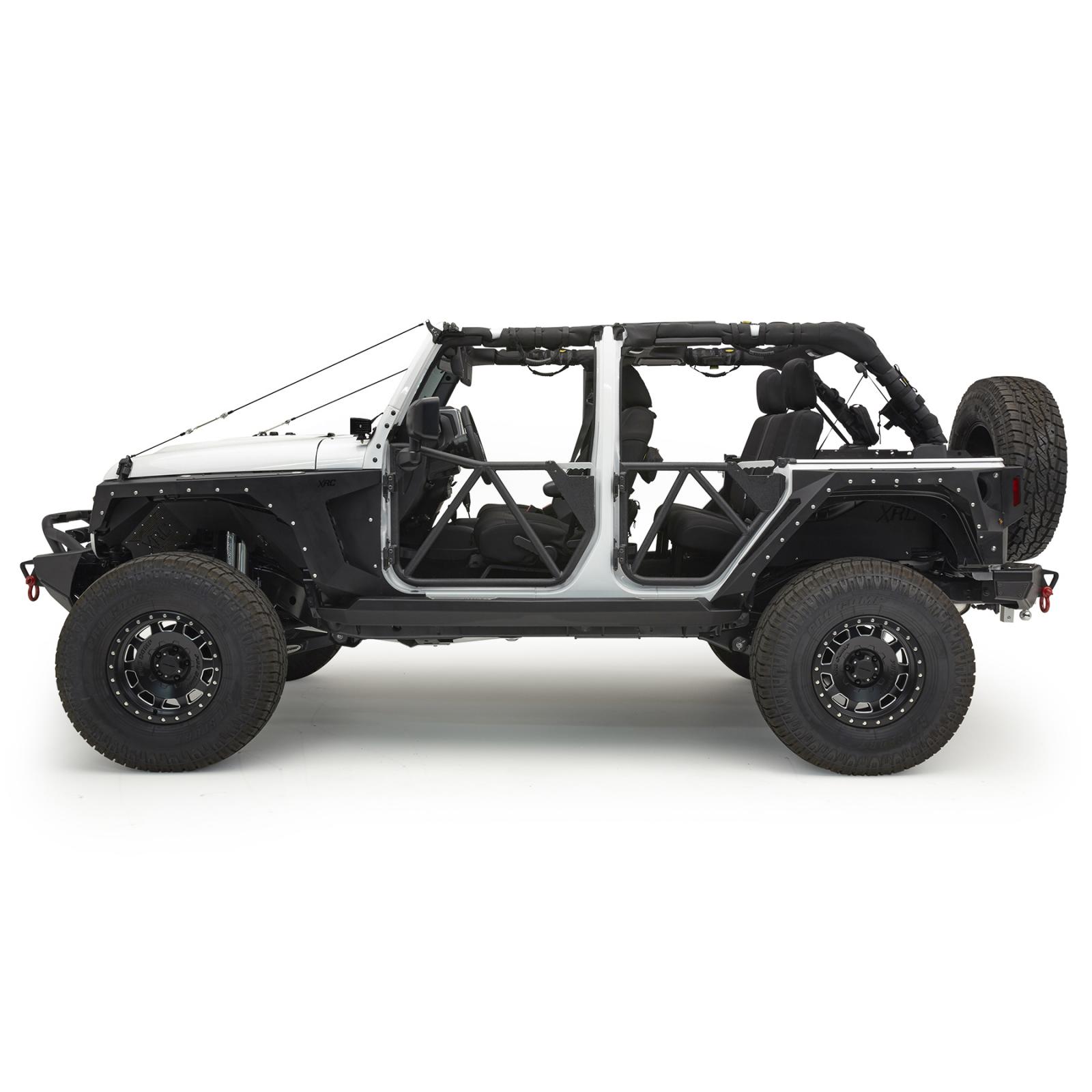 Jeep Tubular Doors Rear 07-18 Jeep JK Wrangler 4 Door Steel Black Powdercoat Smittybilt