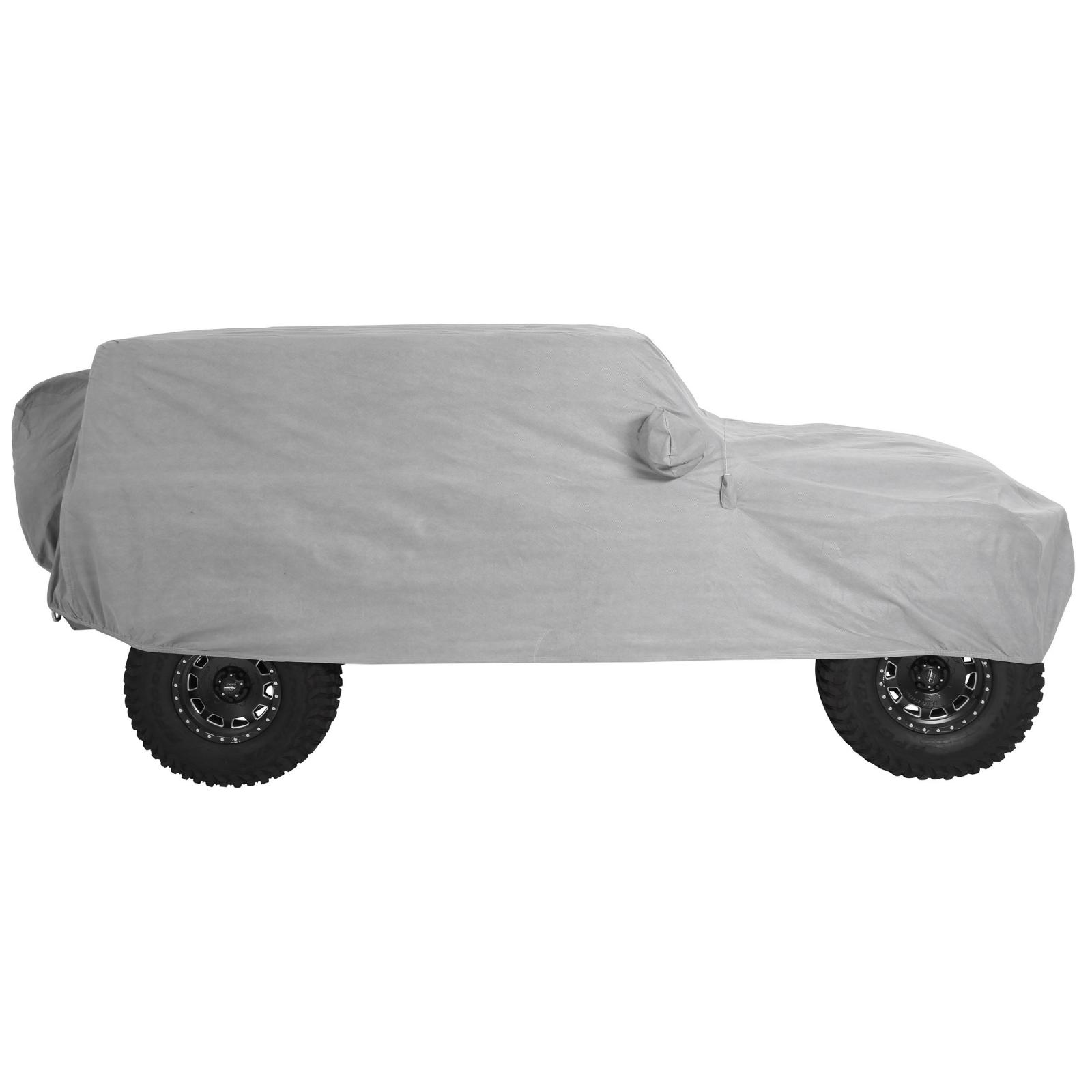 JL Wrangler Full Climate Jeep Cover w/Storage Bag-Lock-Cable 2018-Present Wrangler JL 4-Door Gray Smittybilt