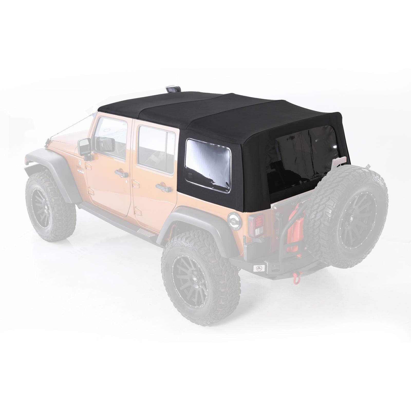 Soft Top Premium Canvas 10-18 Wrangler JK 4 DR OEM Replacement W/Tinted Windows Black Diamond Smittybilt