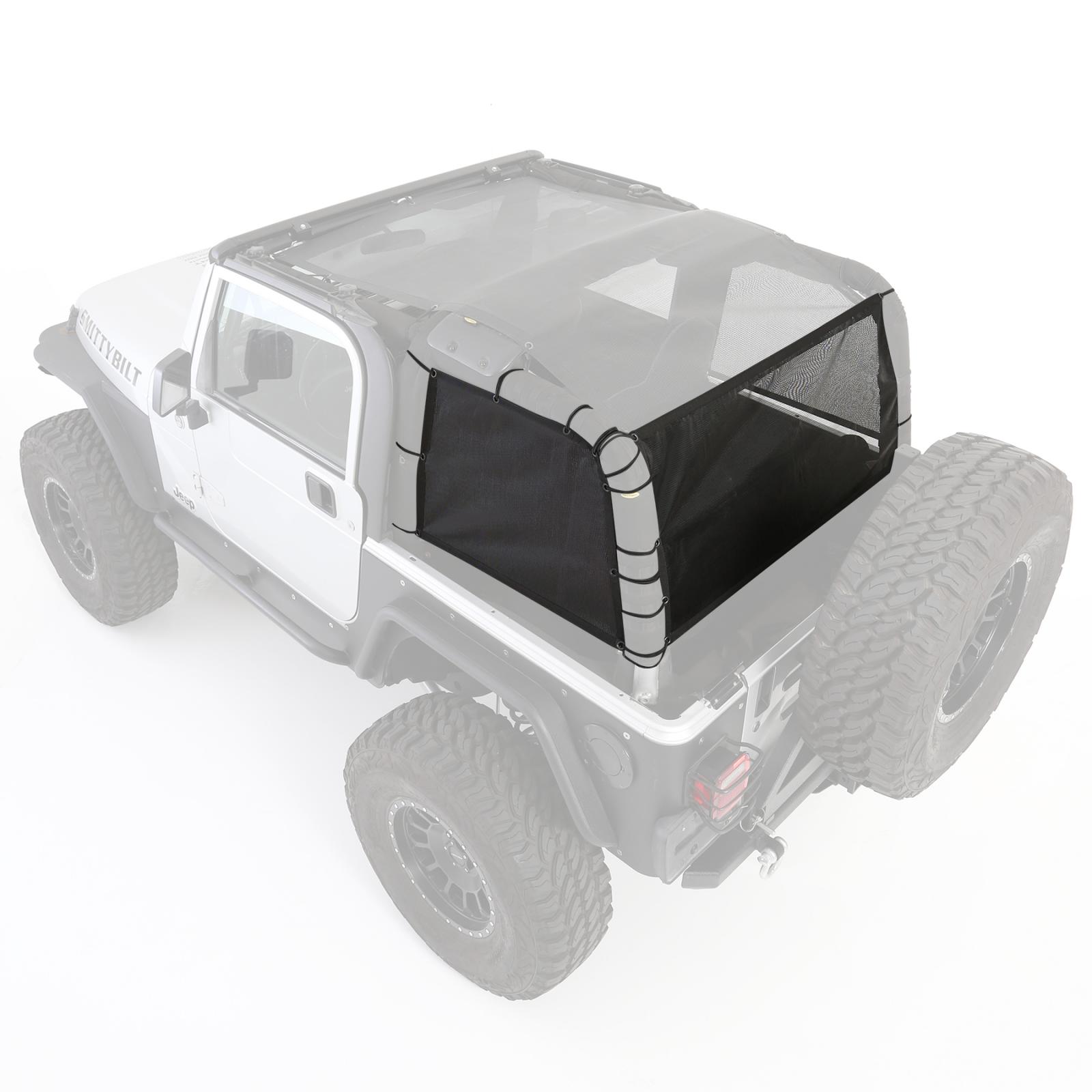 Cloak Extended Mesh Top 97-06 Wrangler TJ Sides/Rear Black Mesh Smittybilt